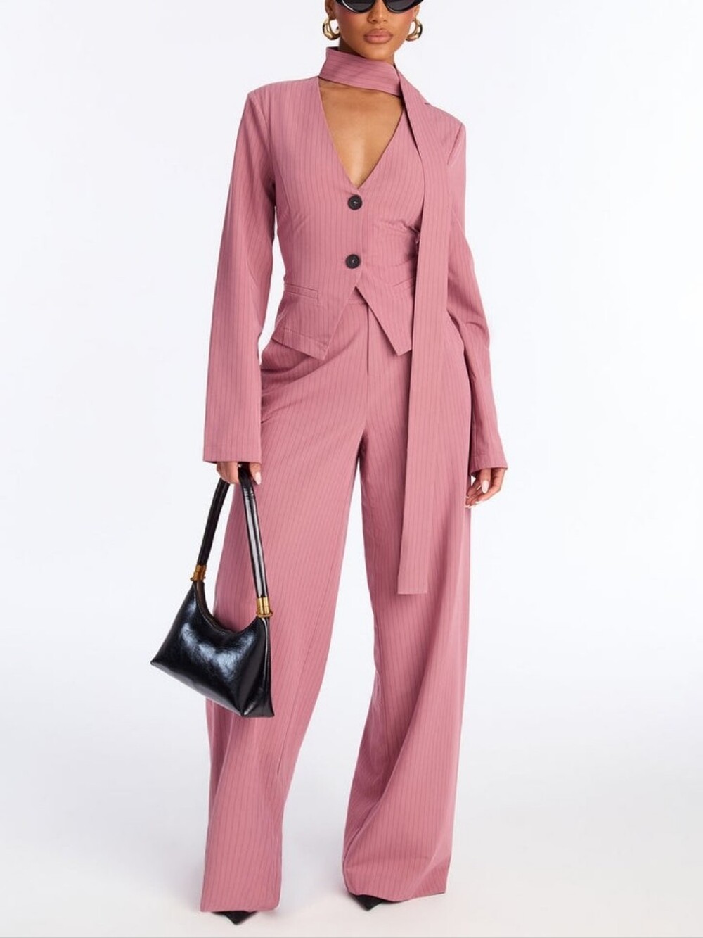 Womens Gray Textured Blazer Coat - Classic Tailored Jacket